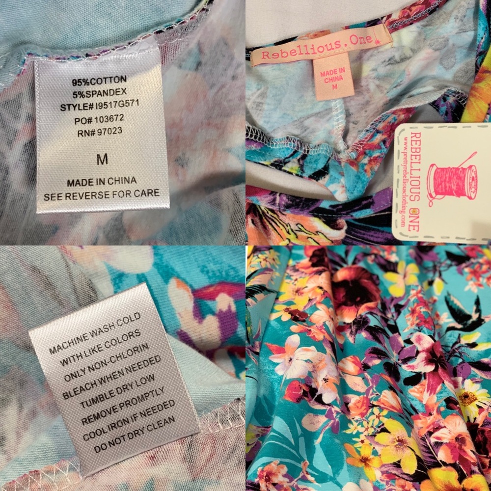 Rebellious One Jr Med Floral Mini Keyhole - Picture 3 of 3
